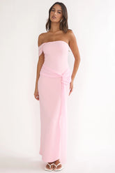 Chiavari Waist Drape Maxi Dress Pink