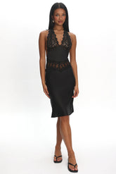 LIONESS Solana Midi Dress Onyx