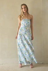 Jasmina Satin Floral Maxi Dress