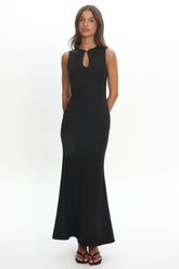 Capucine Key Hole Bust Maxi Dress Black