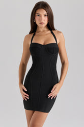 black bandage mini dress