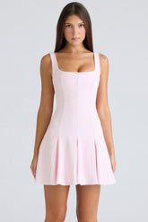 ballerina pink stretch crepe mini dress