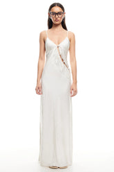 LIONESS About A Girl Maxi Dress Porcelain Polka