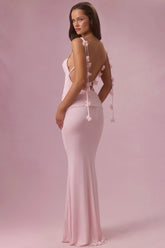 Jersey Draped Gown in Baby Pink