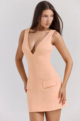 sorbet plunge mini dress
