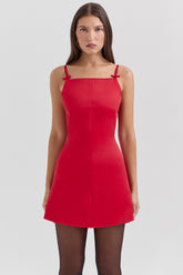 scarlet square neck a-line mini dress - sale
