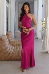 CHARA LOW CROSS BACK MAXI DRESS - MAGENTA