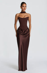 Maggie Maxi Dress - Plum Brown
