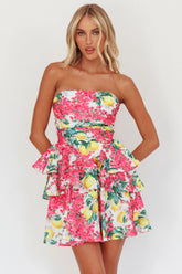 Like Me Tied Back Layered Mini Dress Citrus Pink