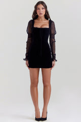 black velvet mini dress