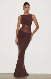 Gracelyn Maxi Dress - Plum Brown