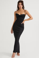 black corset maxi dress