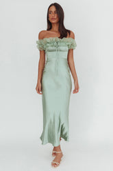 Summerfield Off-Shoulder Maxi Dress Pistachio