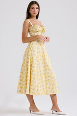 buttercup vintage floral print cotton bustier sundress