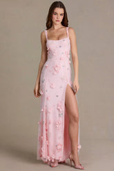 Embellished Corset Gown in Baby Pink