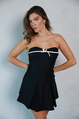 Loren Bow Fit and Flare Mini Dress