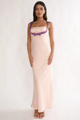 Elowra Bow Bust Maxi Dress Pink