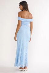 Lorely Off-Shoulder Lace Maxi Dress Blue