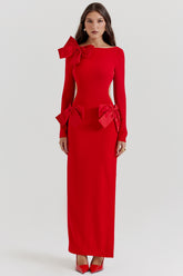 red bow maxi dress