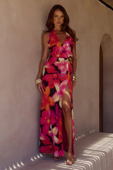 MABELLA HALTER MAXI DRESS - SKYE BLACK
