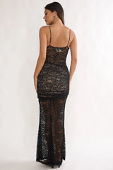 Capri Sunset Lace Overlay Maxi Dress Black