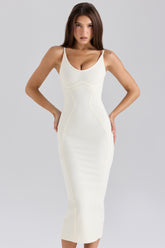 ivory midi bandage dress