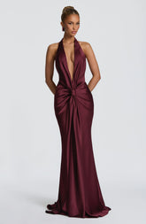 Linette Gown - Cherry Lacquer