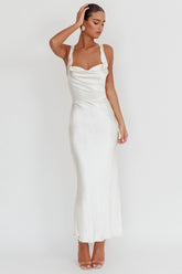 Sitara Tied Back Maxi Dress Oyster