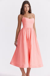 apricot corset sundress