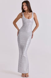 silver bandage maxi dress - limited edition