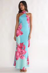Risha Scarf Maxi Dress Lily Hot Pink