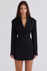 black hourglass blazer dress