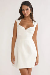 Korella Cap Sleeve Mini Dress White