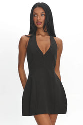 Elisabet Halter Neck Mini Dress Black
