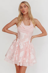 Lusting Lace-Up Back Mini Dress Blush
