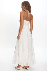 Dorelle V-Bust Halter Maxi Dress White