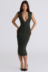 emerald bandage midi dress