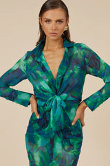 Calista Shirt Dress - Green