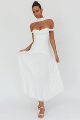 Kaycee Drop Waist Maxi Dress White