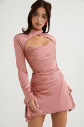 rose draped corset dress