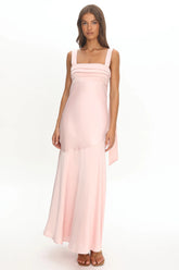 Second Glances Pleat bust Maxi Dress Pink