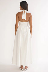 El Corazon High Halterneck Maxi Dress White