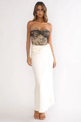 Valoria Lace Bodice Maxi Dress Oyster