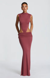 Fenella Maxi Dress - Rose Brown