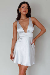 Mad About You Criss-Cross Back Mini Dress Silver