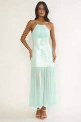 Wilma Sequin Bodice Maxi Dress Mint