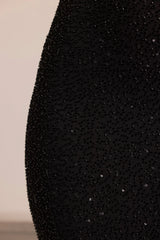 Embellished Cowl Neck Maxi Dress in Black