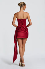 Mona Mini Dress - Deep Red