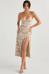 peony print  midi sundress