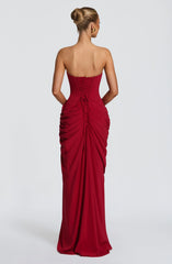 Cyra Maxi Dress - Deep Red